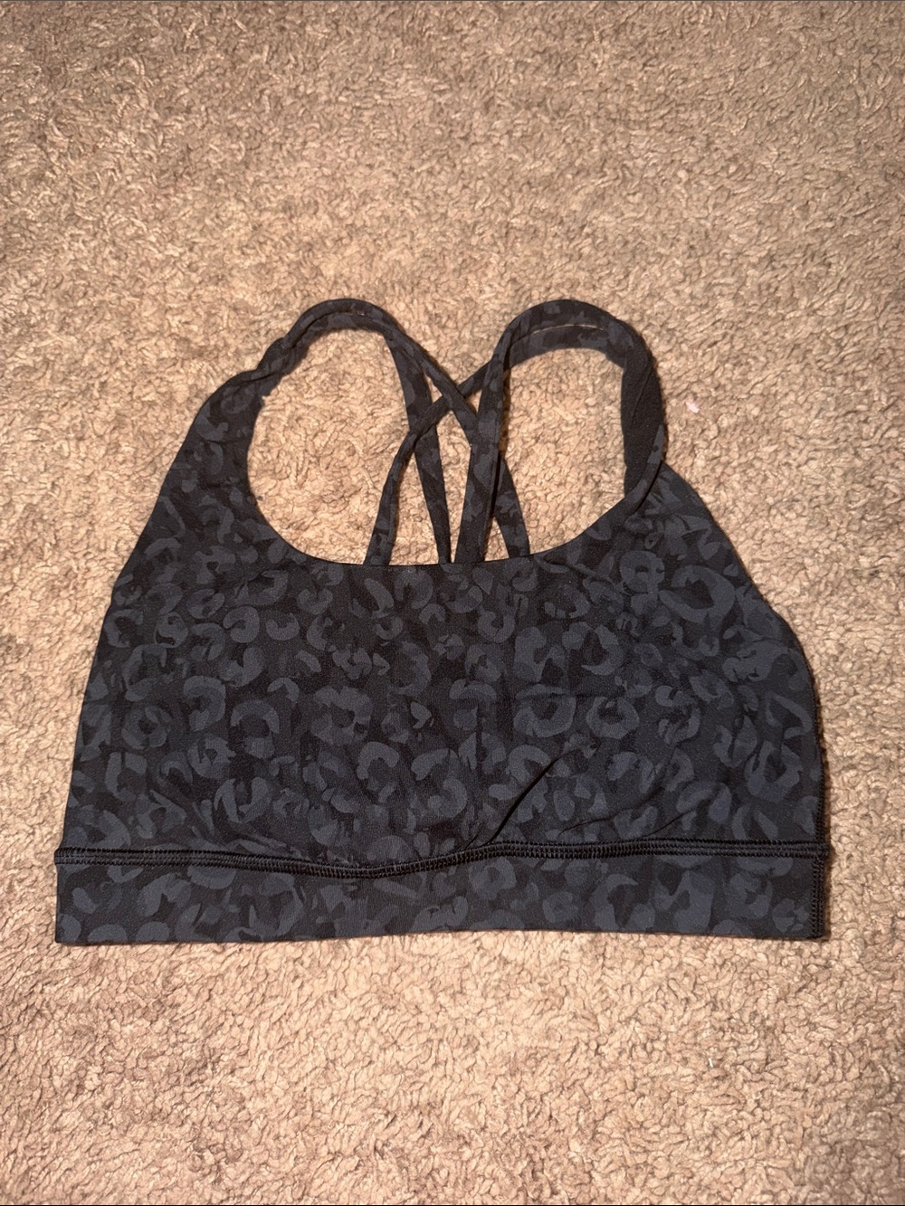 Lululemon Black Print Strappy Bra